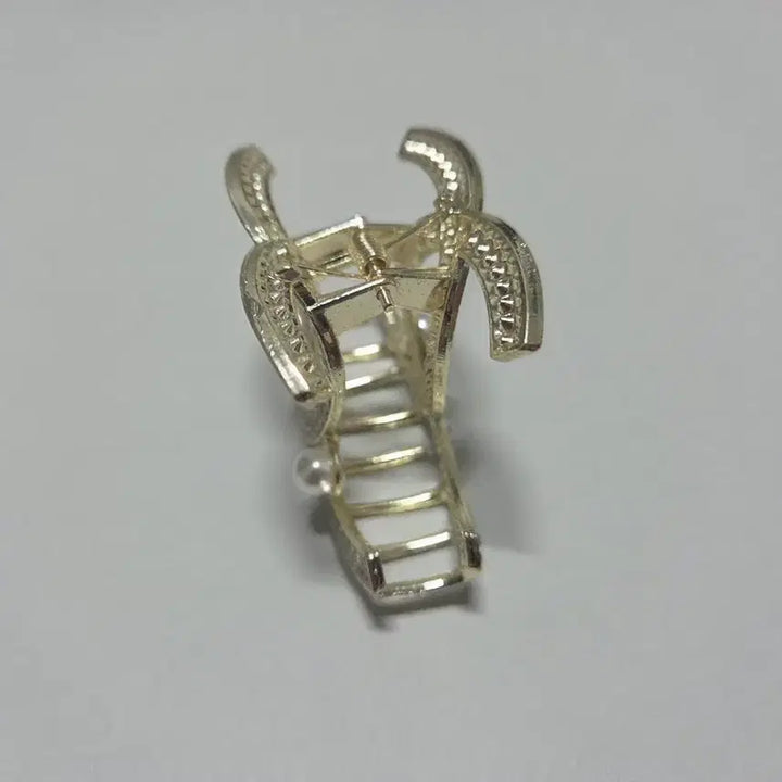 [BUNJANG] Cubic Zirconia Pearl Hair Claw Clip / 큐빅 진주 여성 헤어 집게핀 팝니다 새상품