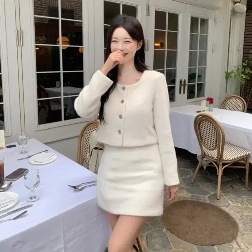 [BUNJANG] Tweed Jacket and Skirt Set / 새상품 트위드자켓+스커트 세트
