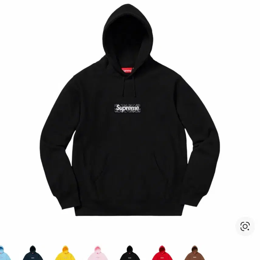 [BUNJANG] Supreme Bandana Box Logo Hooded Sweatshirt Black (FW19) / 새제품 슈프림 반다나 박스로고 후드 스웨트셔츠 블랙 - 19FW