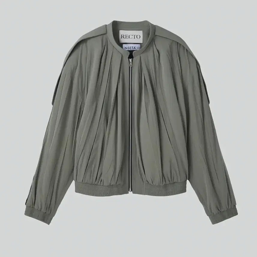 [BUNJANG] RECTO 80S Tuck Detail Disco Jumper Jacket Khaki S / RECTO 렉토 80S 턱 디테일 디스코 점퍼 변우석 자켓 카키 S