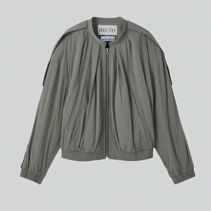 [BUNJANG] RECTO 80S Tuck Detail Disco Jumper Jacket Khaki S / RECTO 렉토 80S 턱 디테일 디스코 점퍼 변우석 자켓 카키 S