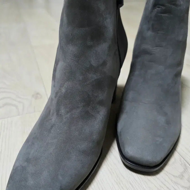 [BUNJANG] Suede Ankle Boots (Gray) / 스웨이드 앵클 부츠 회색 힐