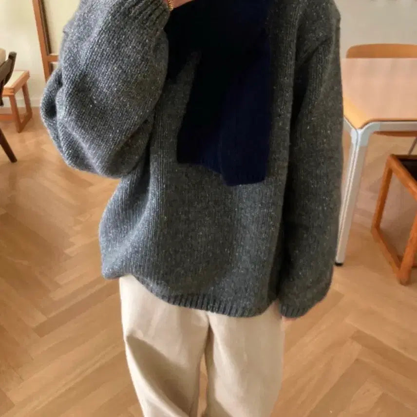 [BUNJANG] Romanticize Wool Round Over Knit Sweater / 로맨티사이즈 네프 울 라운드 오버니트