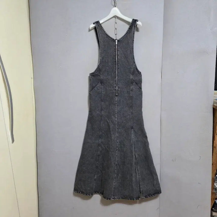 [BUNJANG] Black Long Dress / 집업 편한 흑청 롱원피스 F  n2650