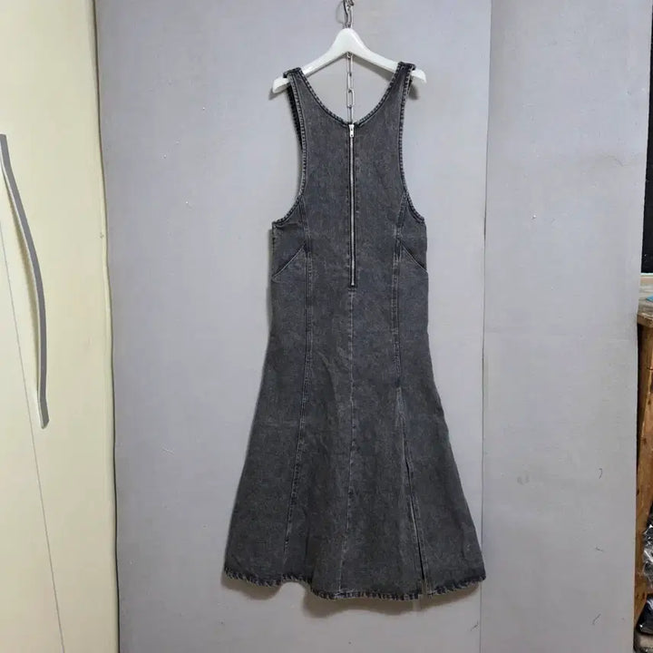 [BUNJANG] Ashley Shop Black Denim Zip-Up Long Dress (Size F) / s하루특가s35  집업 편한 흑청 롱원피스 F  n2650