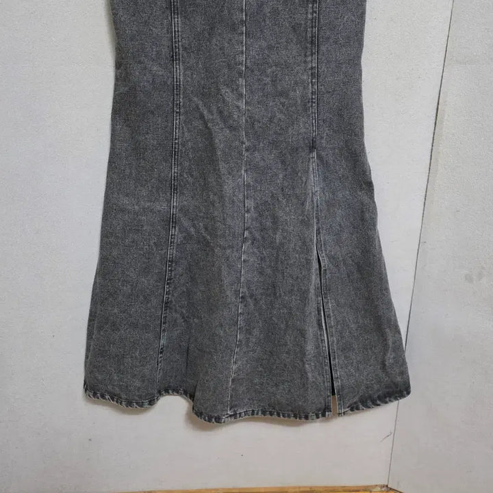 [BUNJANG] Ashley Shop Black Denim Zip-Up Long Dress (Size F) / s하루특가s35  집업 편한 흑청 롱원피스 F  n2650