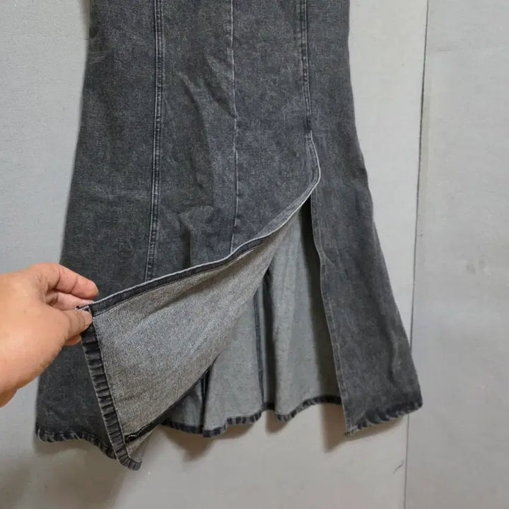 [BUNJANG] Ashley Shop Black Denim Zip-Up Long Dress (Size F) / s하루특가s35  집업 편한 흑청 롱원피스 F  n2650