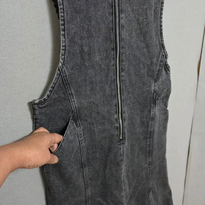 [BUNJANG] Black Long Dress / 집업 편한 흑청 롱원피스 F  n2650