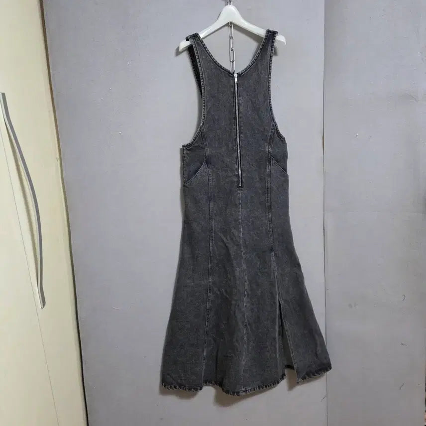 [BUNJANG] Black Long Dress / 집업 편한 흑청 롱원피스 F  n2650