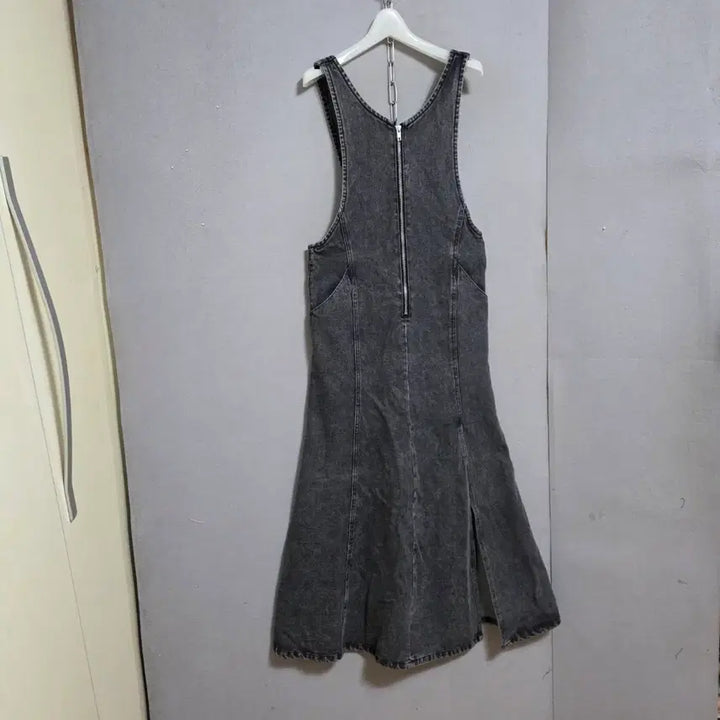 [BUNJANG] Black Long Dress / 집업 편한 흑청 롱원피스 F  n2650