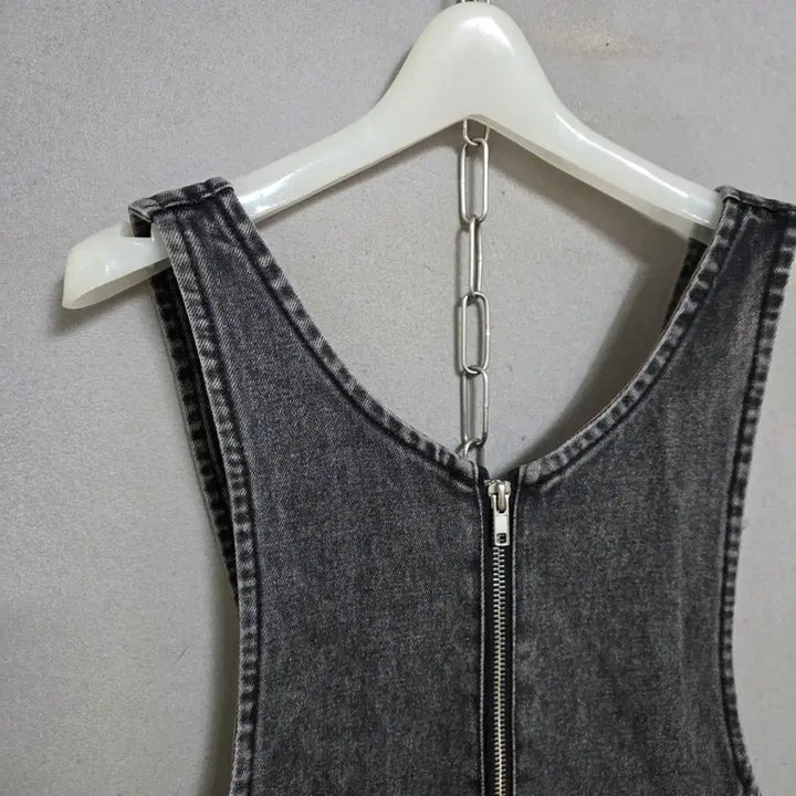 [BUNJANG] Black Long Dress / 집업 편한 흑청 롱원피스 F  n2650