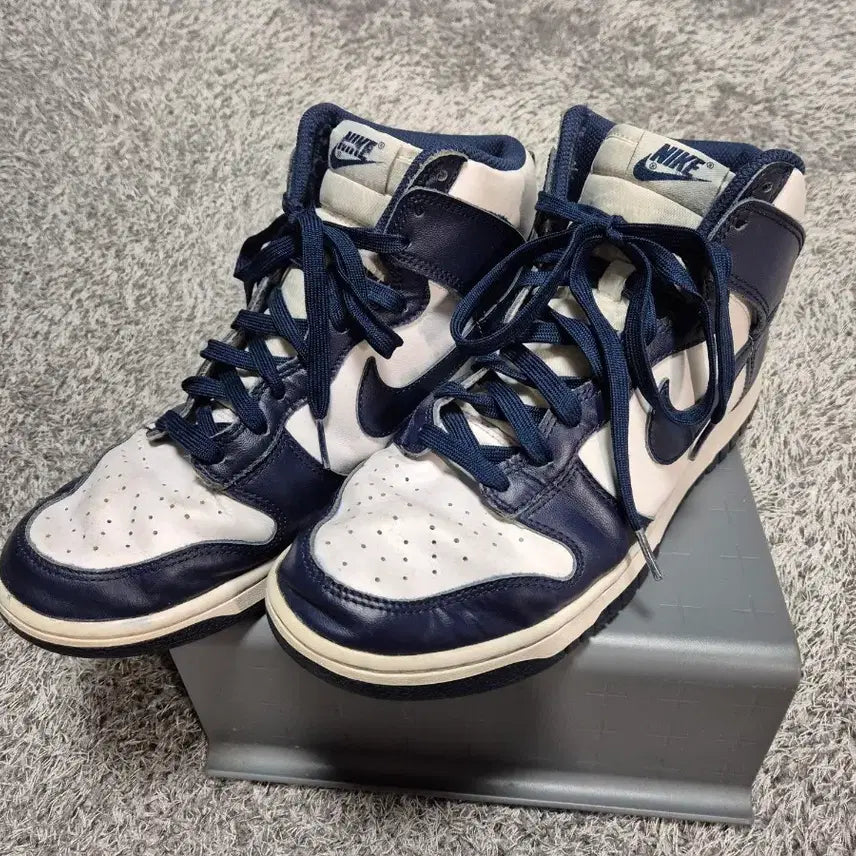 [BUNJANG] Nike Dunk High Retro Navy (275) / 나이키 덩크하이 레트로 네이비 275