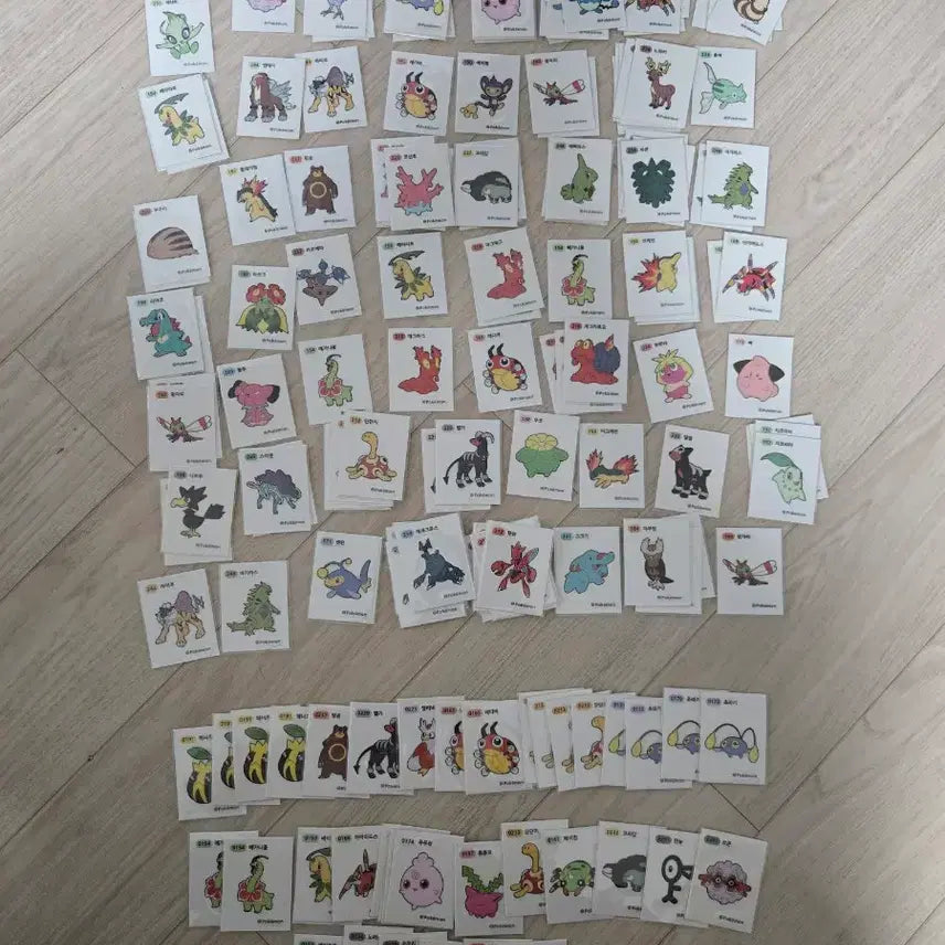 [BUNJANG] Pokemon First and Second Generation Tteokbokki Stickers / 포켓몬 띠부씰 판매 1세대 2세대