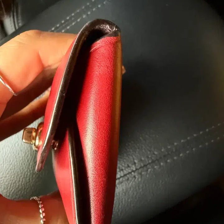 [BUNJANG] Coach Turnlock Card Wallet / 코치 빨간색 턴락 카드 지갑