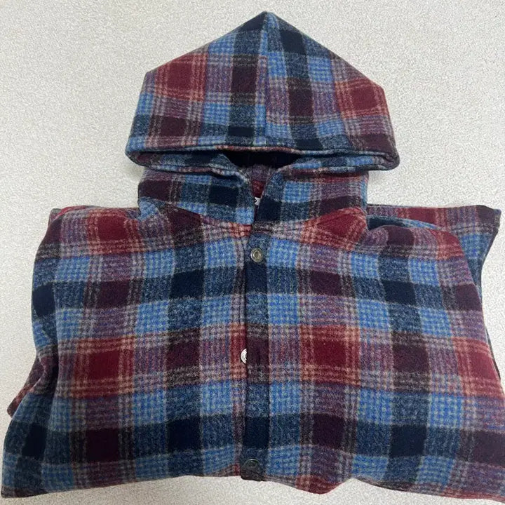 [BUNJANG] Wool Checkered Hooded Shirt / (새상품) 울 체크 후드 셔츠 L~XL