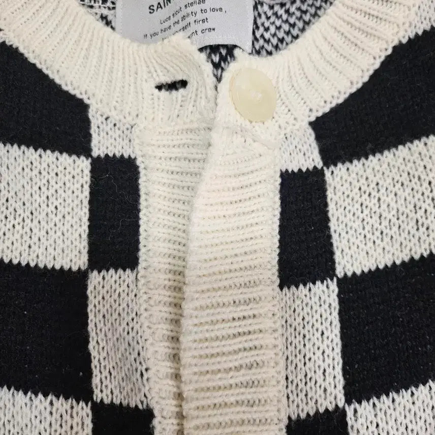 [BUNJANG] Saint Doll Checkered Pattern Cardigan / 세인트돌 체커보드 패턴 가디건