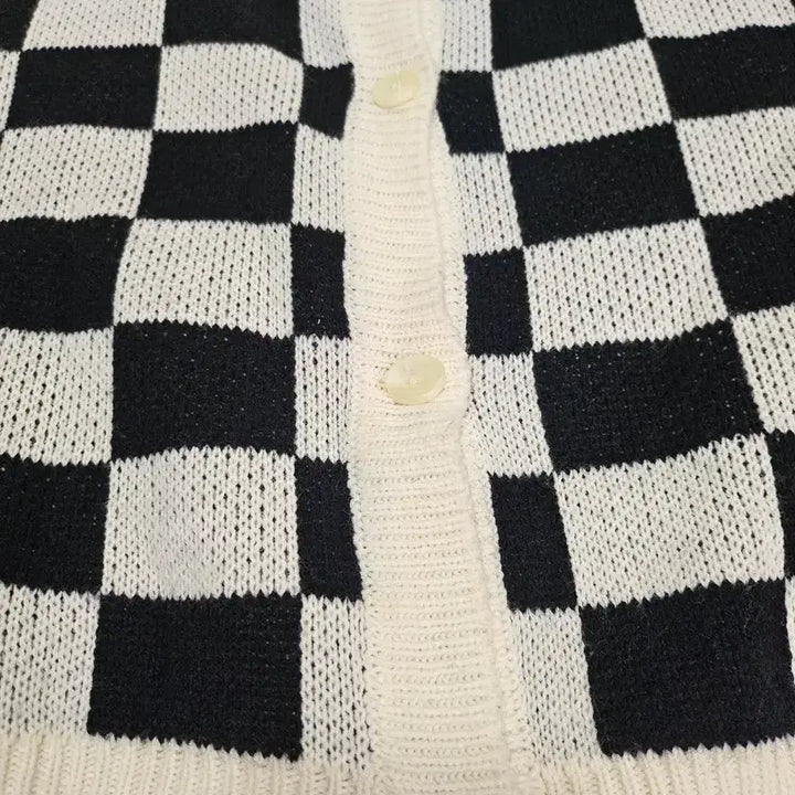 [BUNJANG] Saint Doll Checkered Pattern Cardigan / 세인트돌 체커보드 패턴 가디건