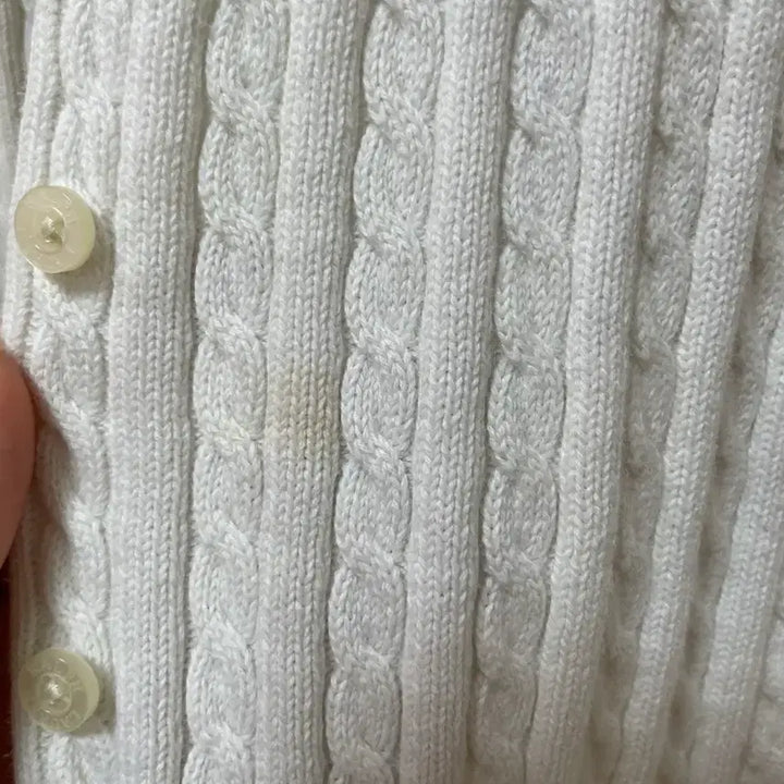 [BUNJANG] Polo White Cardigan / 폴로 흰색 가디건