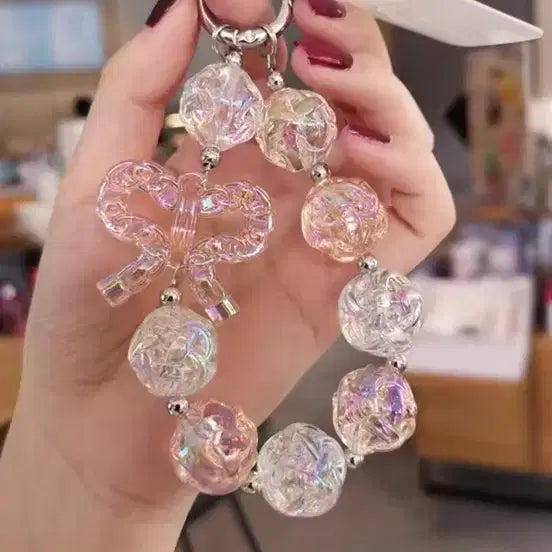 [BUNJANG] Phone Strap - Beaded Ribbon Phone Charm / (키링) 아이폰 갤럭시 핸드폰  비즈 폰스트랩 리본 구슬 키링