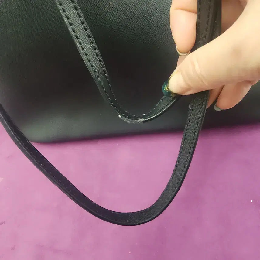 [BUNJANG] Jill Stuart Black Leather Tote Bag / 질스튜어트 블랙 가죽 토트백