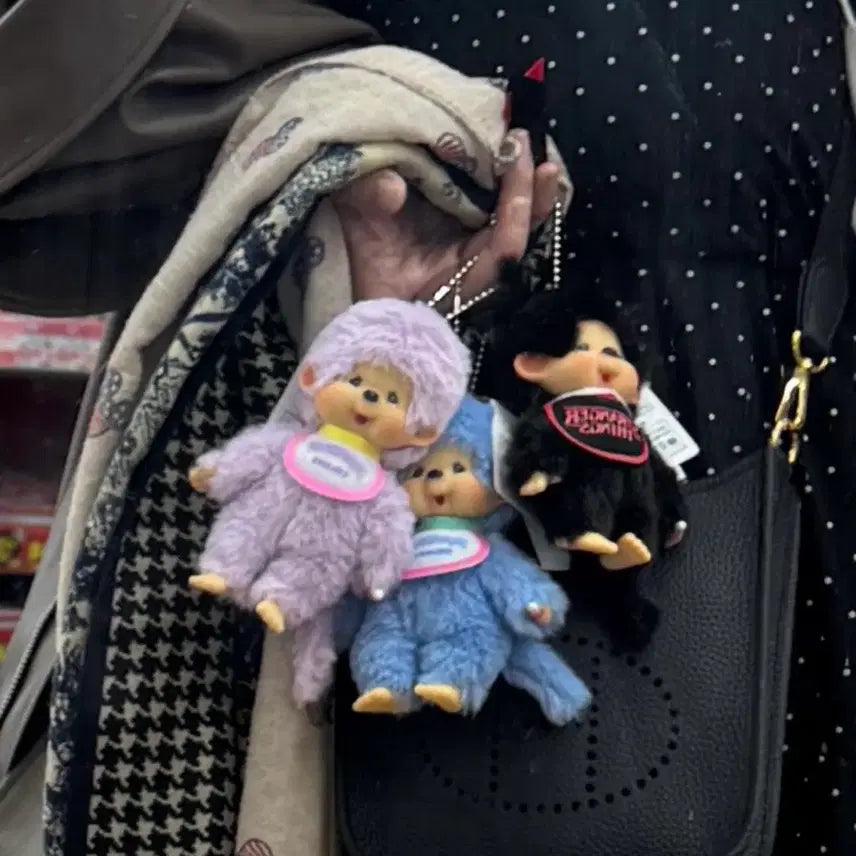 [BUNJANG] Monchhichi Doll Keyring Blue / 몬치치 인형 키링 블루