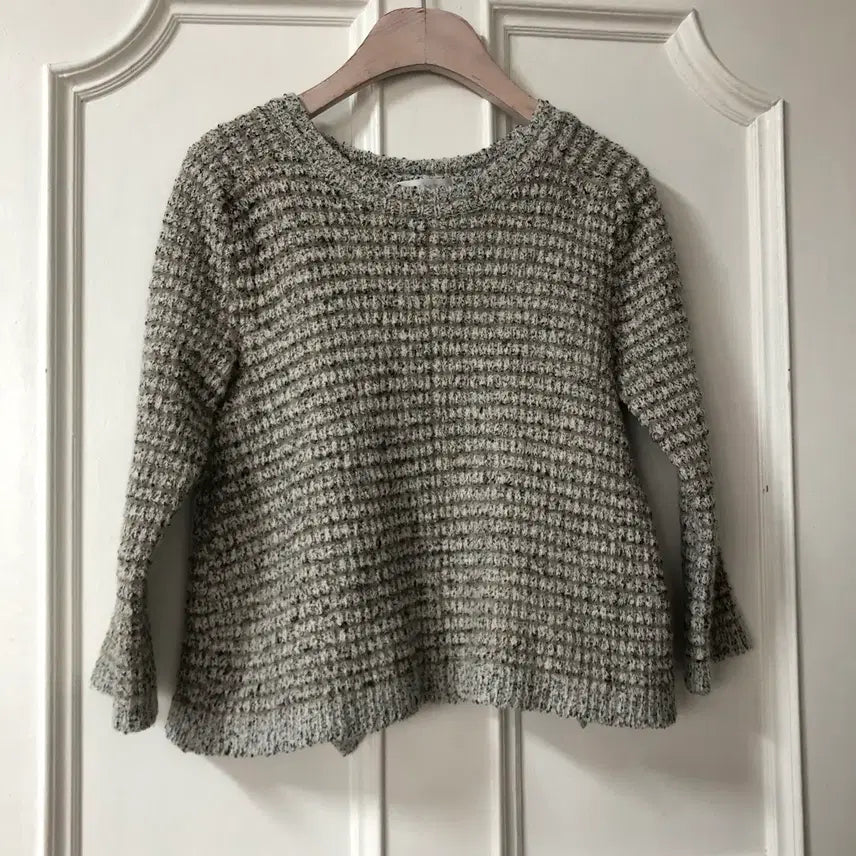 [BUNJANG] Time Tweed Crop Knit Sweater / 한섬 타임 time 트위드 크롭 니트 스웨터 보카시