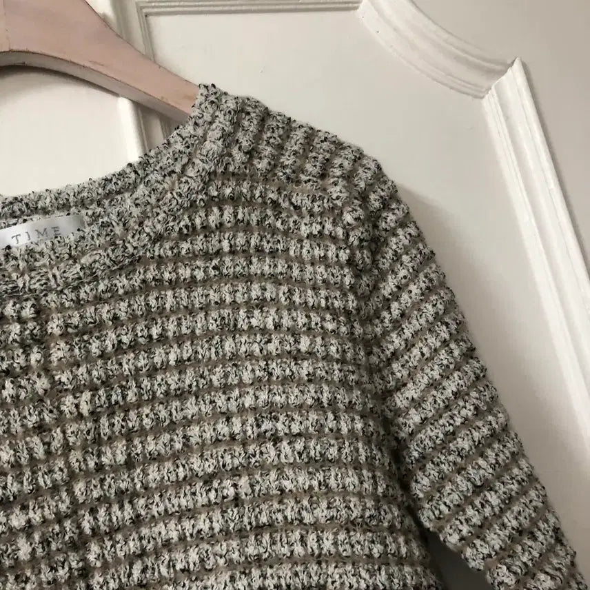 [BUNJANG] Time Tweed Crop Knit Sweater / 한섬 타임 time 트위드 크롭 니트 스웨터 보카시
