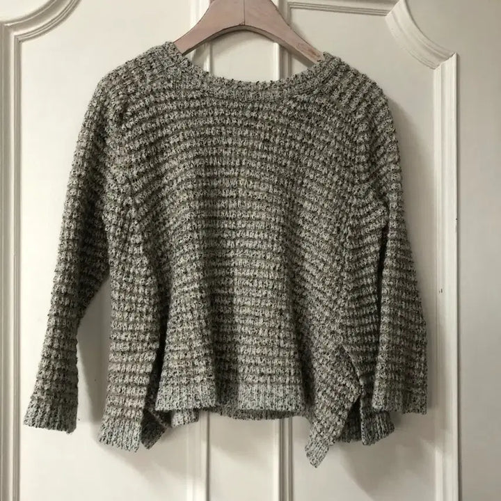 [BUNJANG] Time Tweed Crop Knit Sweater / 한섬 타임 time 트위드 크롭 니트 스웨터 보카시