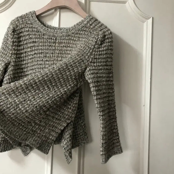 [BUNJANG] Time Tweed Crop Knit Sweater / 한섬 타임 time 트위드 크롭 니트 스웨터 보카시