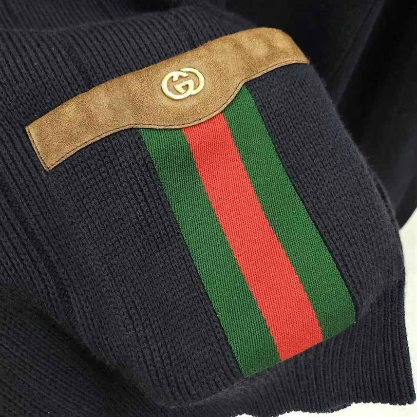 [BUNJANG] Gucci Web Detail Wool Blend Cardigan L / L / 구찌 웹 디테일 울 블렌드 가디건