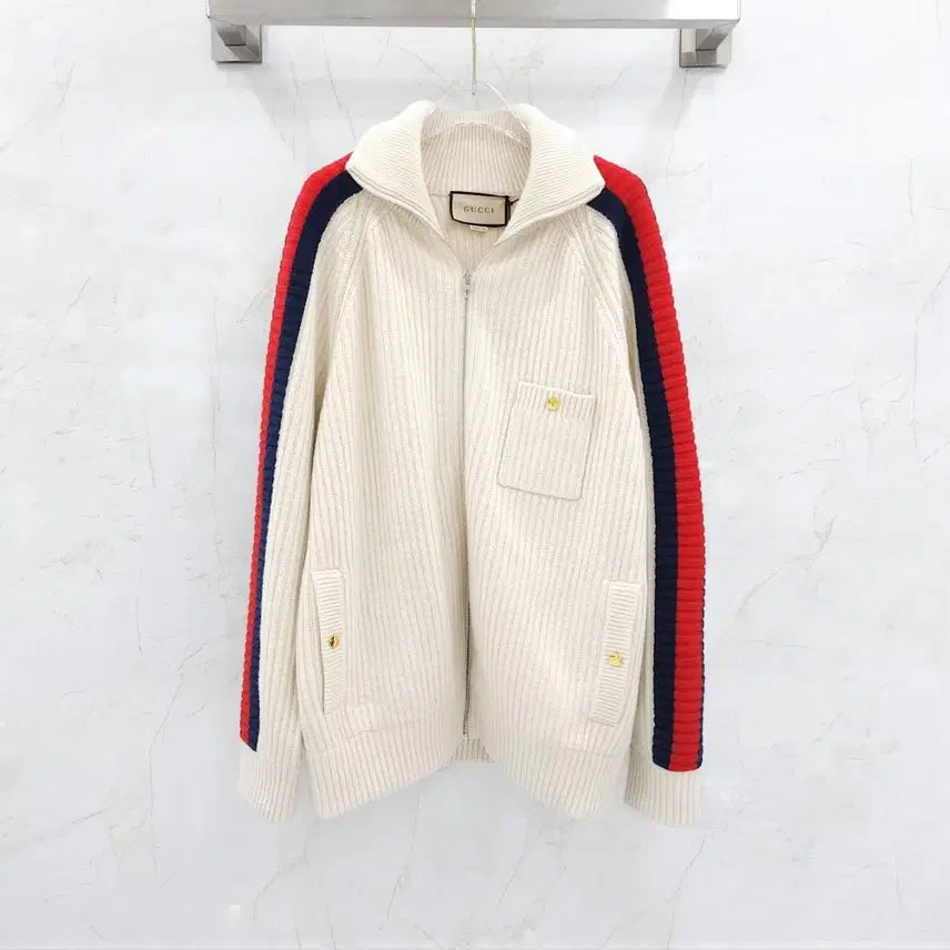 [BUNJANG] Gucci M Wool Cashmere Knit Zip-Up Bomber Jacket / M / 구찌 울 캐시미어 니트 집업 봄버