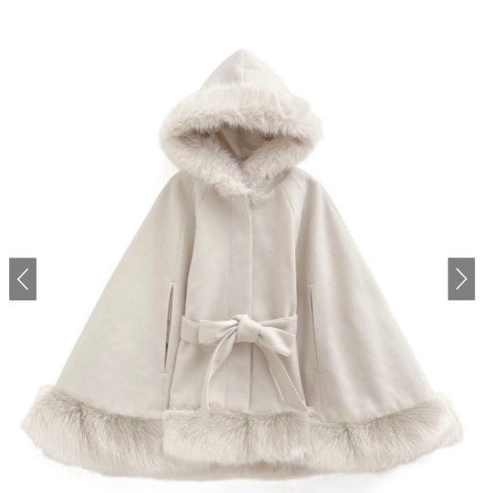 [BUNJANG] GRL HERR RIBBON FUR COAT / grl 그레일 스나계 허리리본 털 코트 화이트 베이지