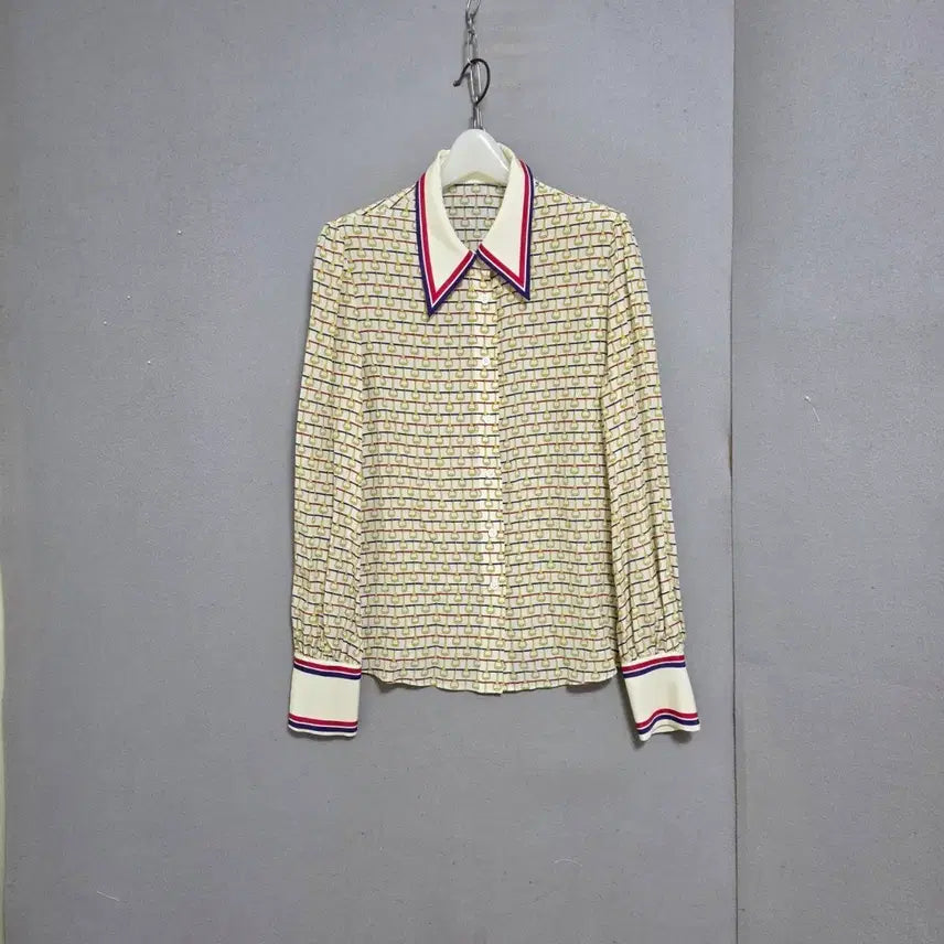 [BUNJANG] Silk Blouse S / s하루특가s25  고급스런 무늬 실크 블라우스 S   n2658