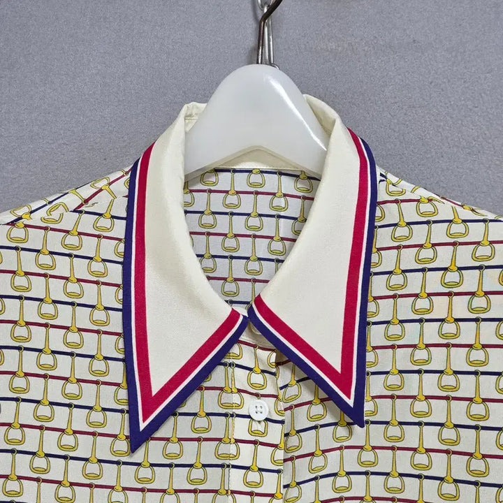 [BUNJANG] Silk Blouse S / s하루특가s25  고급스런 무늬 실크 블라우스 S   n2658