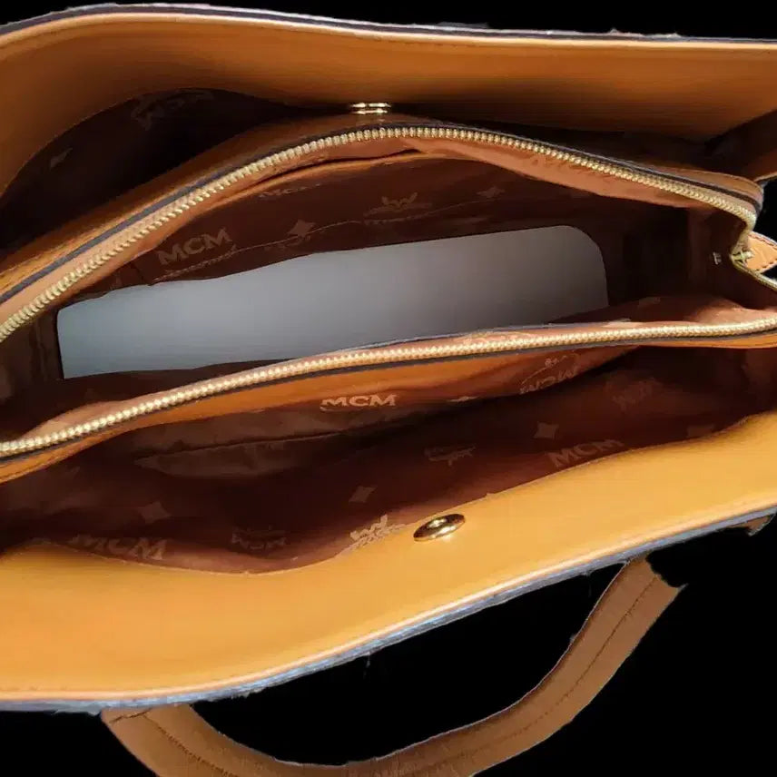 [BUNJANG] MCM Visetos Cognac Tote Bag / MCM 비세토스 코냑 토트백 (참 포함) 상태좋아요