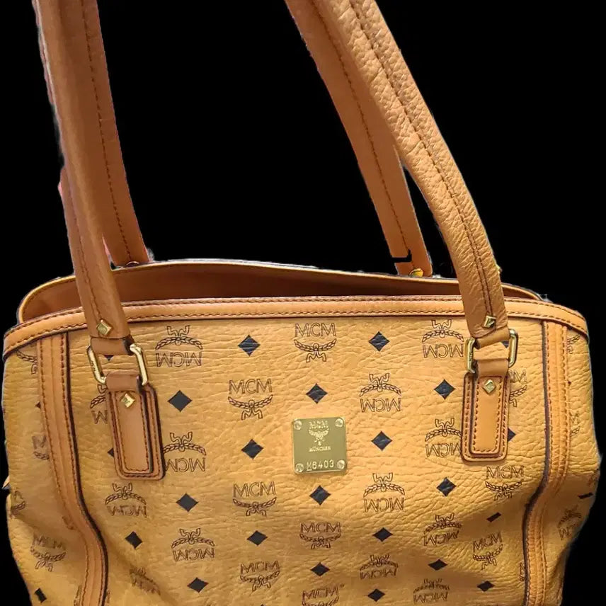 [BUNJANG] MCM Visetos Cognac Tote Bag / MCM 비세토스 코냑 토트백 (참 포함) 상태좋아요