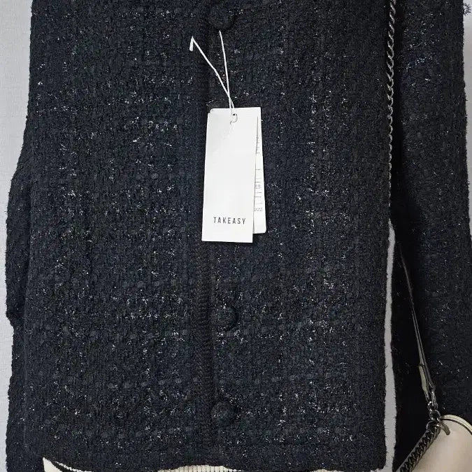 [BUNJANG] Tweed Jacket - Black - Size Large / 새옷---택가 89000 원 2023년 트위드 자켓...택 라지..반품