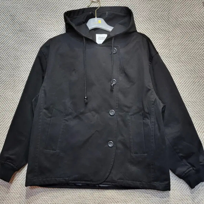 [BUNJANG] Studio Tomboy Black Hooded Coat / 새상품 스튜디오 톰보이 블랙 후드 코트