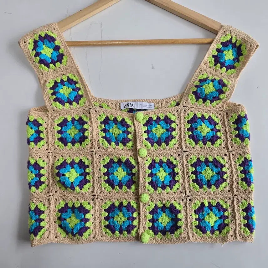 [BUNJANG] ZARA Crochet Knit Vest M / 자라 조끼 베이지 M