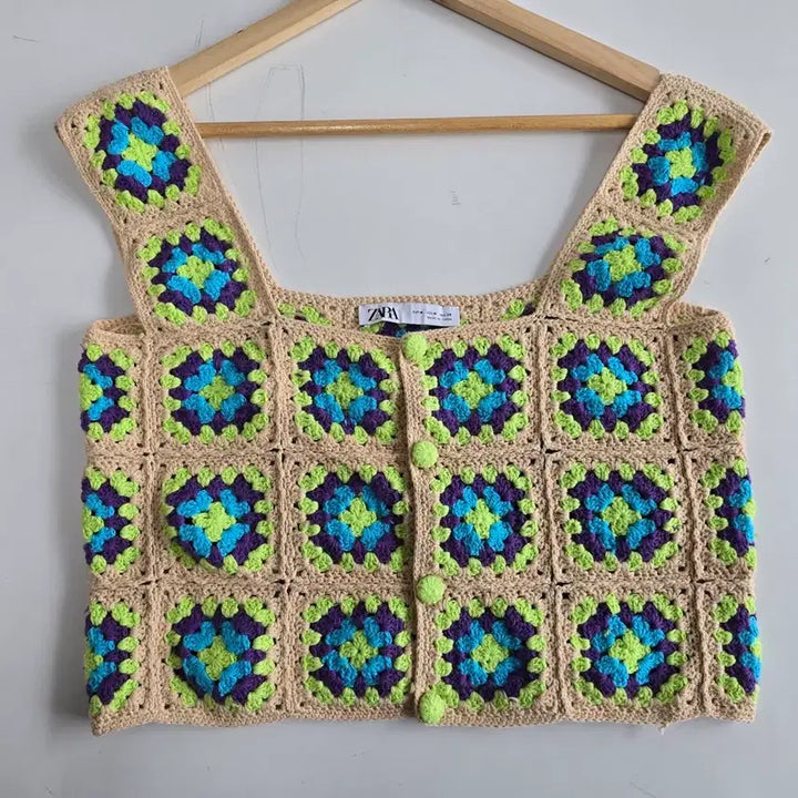 [BUNJANG] ZARA Crochet Knit Vest M / 자라 조끼 베이지 M