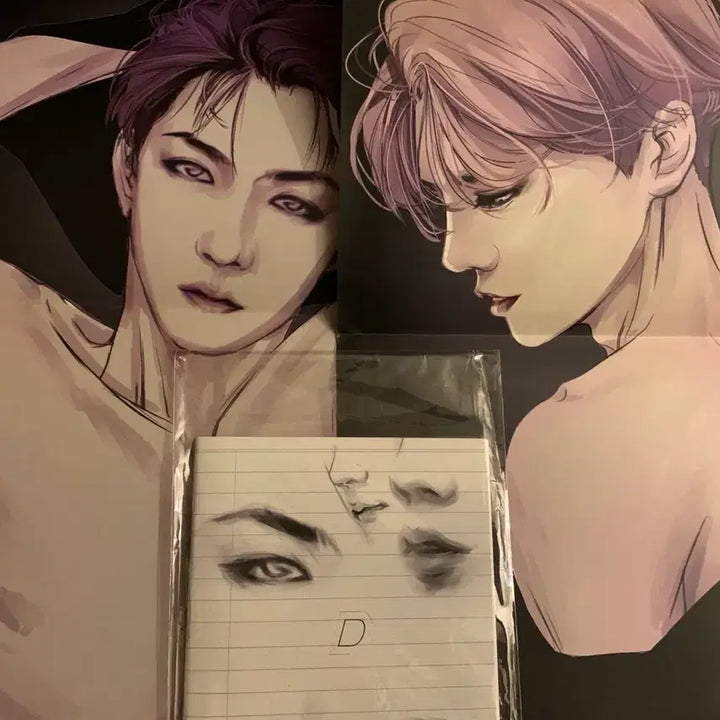 [BUNJANG] EXO Sehun Luhan Fanbook Exclusive Poster and Notebook Set / 바람사슴 엑소 세훈 루한 팬북 소장본 특전