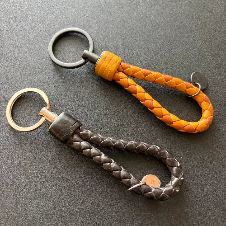 [BUNJANG] Bottega Veneta Keyring Brown/Black / 보테가 베네타 가죽 키링 브라운/블랙