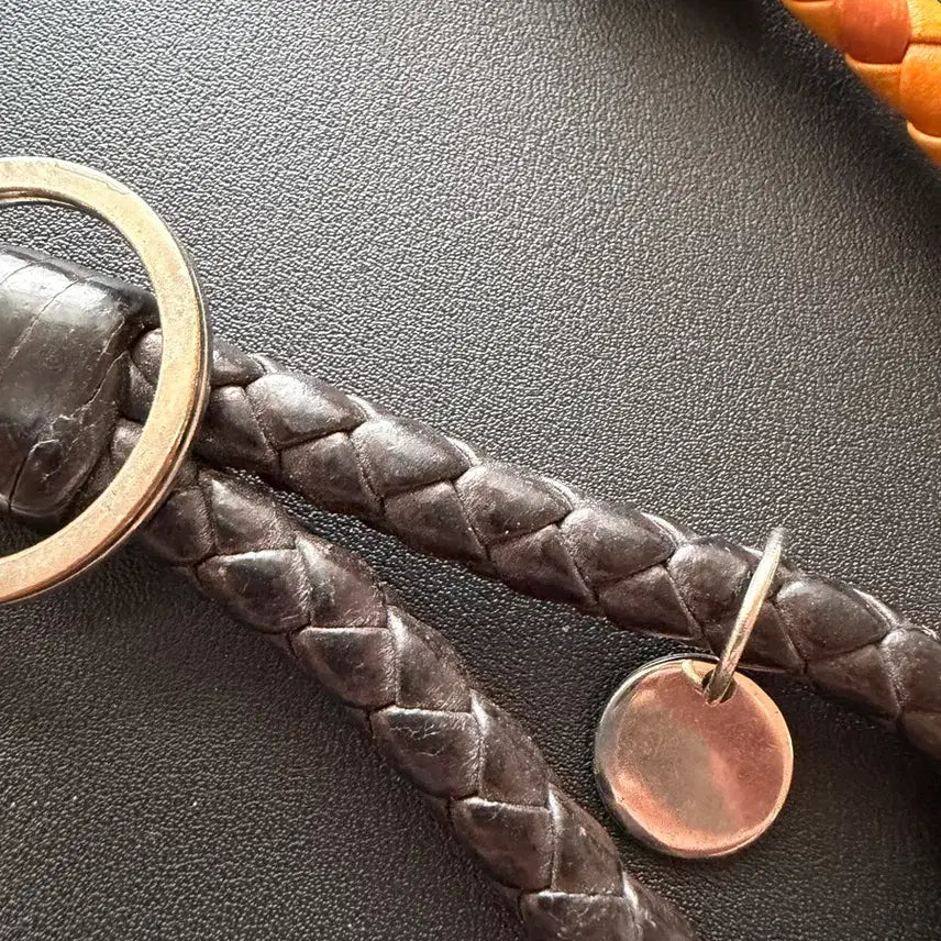 [BUNJANG] Bottega Veneta Keyring Brown/Black / 보테가 베네타 가죽 키링 브라운/블랙