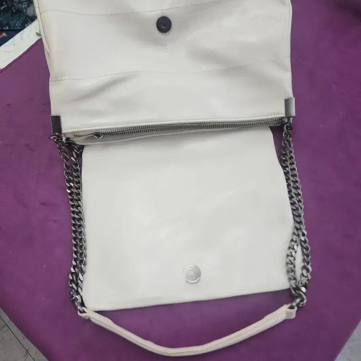 [BUNJANG] Zara Ivory Chain Quilted Shoulder Bag / 자라~아이보리 체인 숄더백 퀼팅 가방