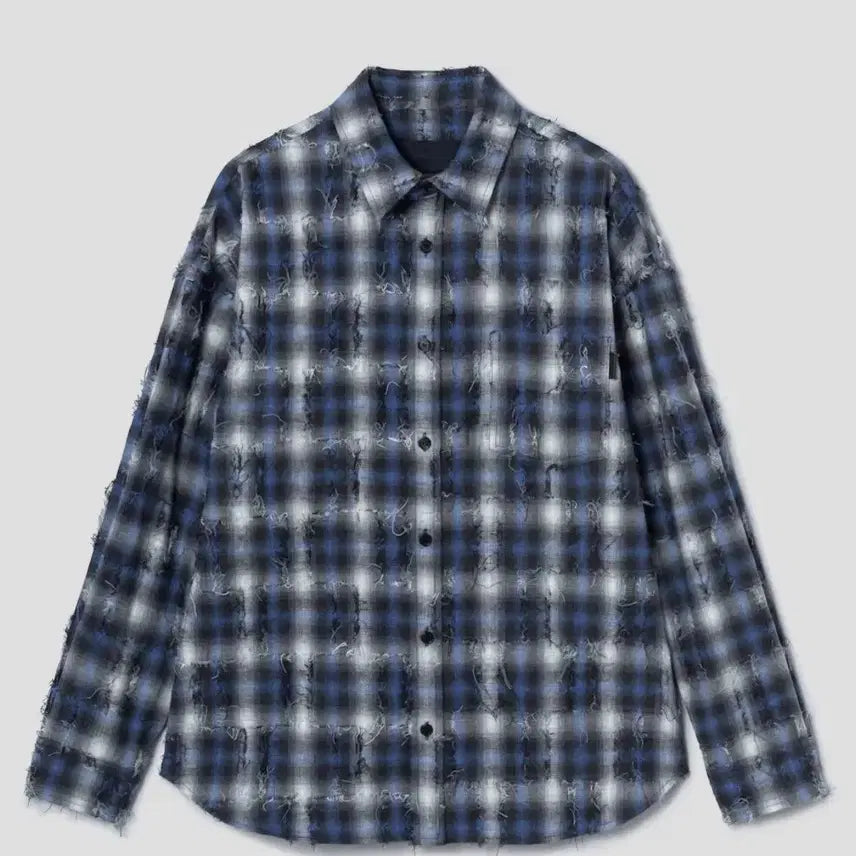 [BUNJANG] Jun Ji Grid Blue 48 Shirt / 준지 그리드 블루 48 새상품