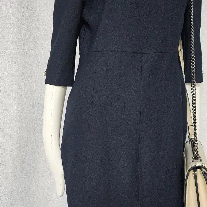 [BUNJANG] Simple Navy Dress - Size Large / 남색 심플한 자크 안감 원피스..택 라지..반품 48 길이 95