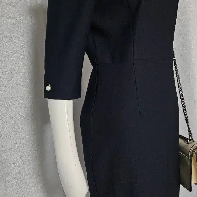 [BUNJANG] Simple Navy Dress - Size Large / 남색 심플한 자크 안감 원피스..택 라지..반품 48 길이 95