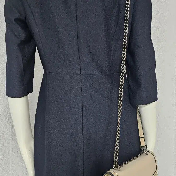 [BUNJANG] Simple Navy Dress - Size Large / 남색 심플한 자크 안감 원피스..택 라지..반품 48 길이 95