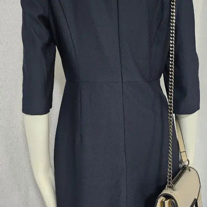 [BUNJANG] Simple Navy Dress - Size Large / 남색 심플한 자크 안감 원피스..택 라지..반품 48 길이 95