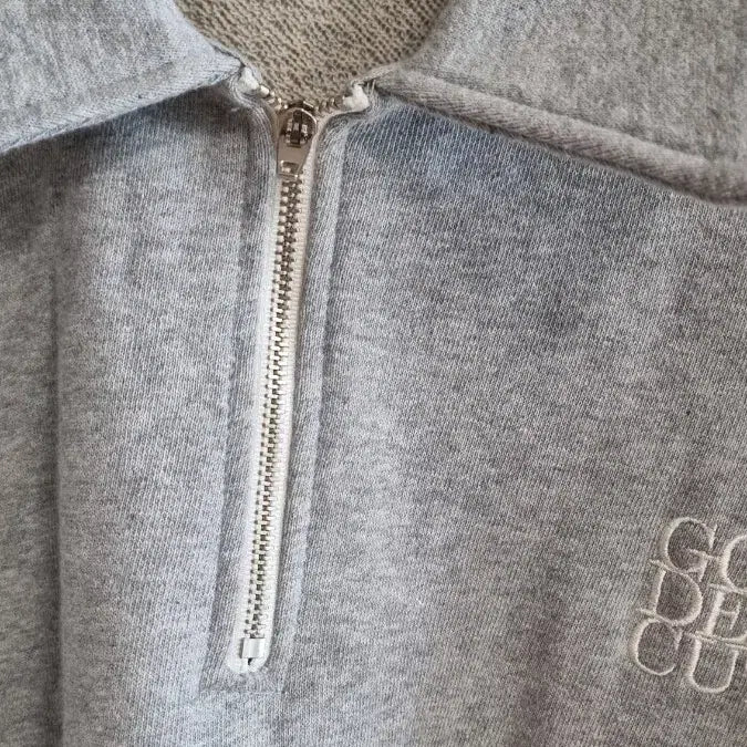 [BUNJANG] G-Cut Gray Half-Zip Sweatshirt / 지컷 그레이 하프집업 맨투맨